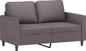 vidaXL Canapea cu 2 locuri, gri, 120 cm, piele ecologică