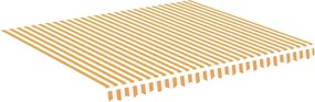 vidaXL Pânză de rezervă copertină, galben și alb, 4x3,5 m