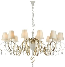 Candelabru elegant cu 12 brate, design modern Intreccio alb MYARM010-12-W