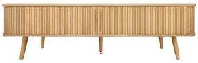 Comodă TV în culoare naturală cu aspect de lemn de stejar 178x50x40 cm Rove – Woodman