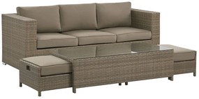 Set pentru grădină BELLEN (maro) (pentru 3 persoane). 1022983