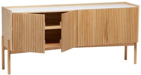 Comodă în culoare naturală joasă cu aspect de lemn de stejar 177x42 cm Bottrup – Woodman