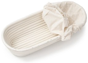 HOME ELEMENTS Coș oval cu inserție din țesătură,35 x 14 cm x 7,5 cm