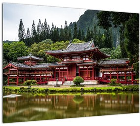 Tablou pe sticlă - arhitectura Chinezească (70x50 cm)