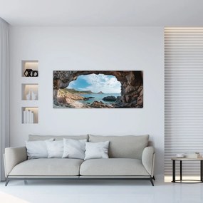 Tablou - Peșteră lângă mare (120x50 cm)