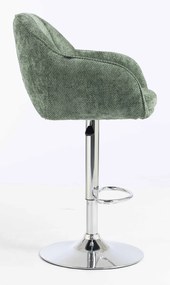 HR2055W Scaun Verde Salvie Grid Premium cu Bază Cromata