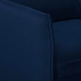 Canapea albastru-închis cu tapițerie din catifea 138 cm Juli – Ropez
