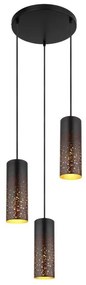 Lustra 3L design modern Crocky negru, auriu