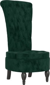 vidaXL Fotoliu cu spătar înalt verde închis catifea design cu nasturi