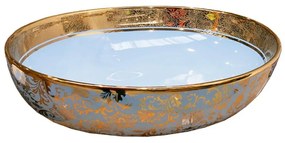 Lavoar pe blat Rune Ingvar oval 51 cm albastru-auriu lucios