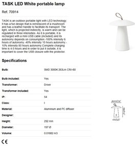 Lampa LED portabila iluminat exterior decorativ IP54 TASK