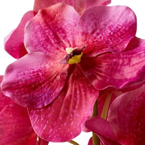 Buchet artificial LUX din 24 fire orhidee roz, Vanda Orchids