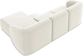 Colțar bej cu tapițerie din catifea (cu colț pe partea dreaptă/cu șezlong) Lani – Makamii