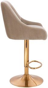 HR920W Scaun Latte din Catifea cu Bază Aurie