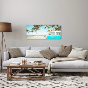 Tablou - Vintage, furgonetă, plajă (120x50 cm)