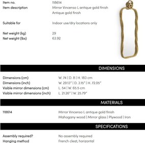 Oglinda decorativa design LUX Vincenso L 183x74cm