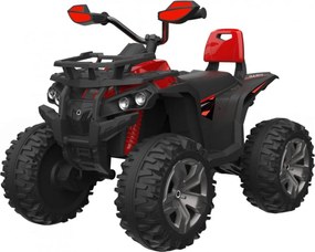 ATV Electric cu acumulator pentru copii NOVOKIDS™ Majestic Quad PRO, Cu melodii si lumini, Lungime 103 cm, Max 30 kg, 12V, 2 motoare, Negru cu Rosu