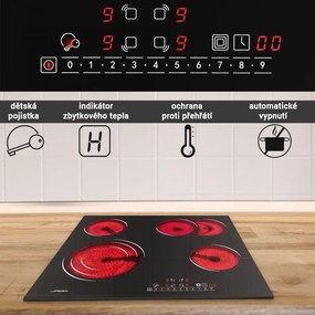 JAGO Plită ceramică din sticlă, 6800 W