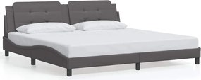 vidaXL Cadru de pat fără saltea, Zadar, gri, 200x200 cm, piele ecologică