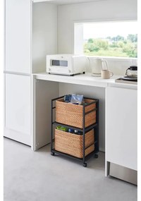 Etajeră pe roți neagră din metal 42x60 cm Tower – YAMAZAKI