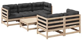 3299290 vidaXL Set canapele de grădină cu perne, 6 piese, lemn masiv de pin