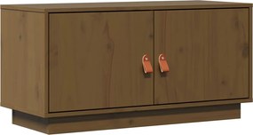 vidaXL Comodă TV, maro miere, 80x34x40 cm, lemn masiv de pin