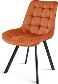Scaun de masa SORIA VELVET cu picioare negre, teracota