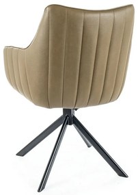 Set masa extensibila Infinity Ceramic alb/maro - L160-240 cm + 5 scaune Azalia piele olive