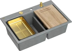 Statie de lucru incastrata Quadron Unique Marc 120 gri - auriu 76x50 cm