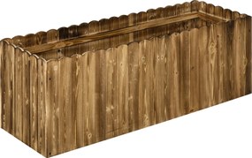 Outsunny Pat înălțat pentru plante, jardiniere pentru ierburi, legume și flori, lemn de brad, 120 x 40 x 40 cm | Aosom Romania