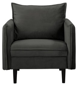 Fotoliu gri închis cu tapițerie din catifea Juli – Ropez