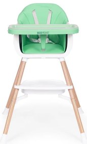 Scaun înalt pentru copii 2 în 1 verde