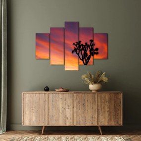 Tablou apus de soare deasupra siluetei unui copac (150x105 cm)