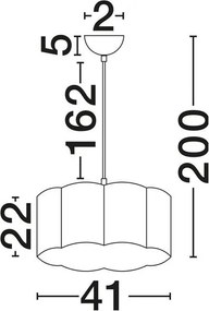 Lustra suspendata cu abajur textil gri BLOOSY