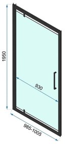 Rea Rapid Swing usi de dus 100 cm inclinabila auriu periat sticla transparenta REA-K2503
