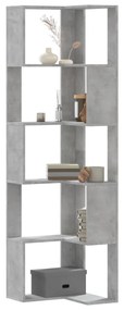 vidaXL Bibliotecă 5 niveluri gri beton 50x50x179cm lemn prelucrat