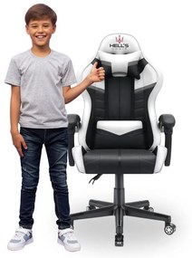 Scaun gaming pentru copii HC - 1004 alb-negru