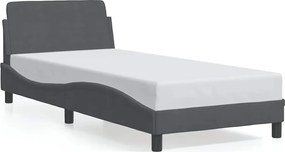 vidaXL Cadru de pat, Dover, gri închis, 90x190 cm, catifea