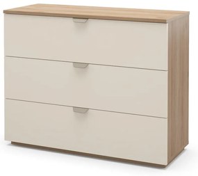 Comodă crem/în culoare naturală cu aspect de lemn de stejar 100x80x40 cm Dennis – Marckeric