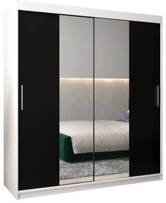 Dulap de haine 180 cm Toki 1 (alb mat + negru mat). 1064916