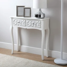 MAA16 - Masuta consola, 80 cm, masa de toaleta, cosmetica, machiaj, make-up vanity - Alb