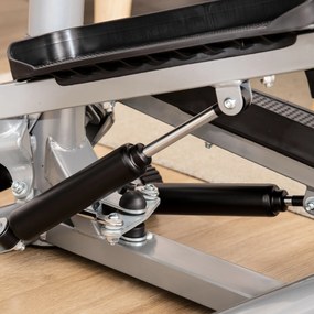 HOMCOM Stepper cu Monitor LCD, Mânere Reglabile și Benzi Elastice, Negru și Argintiu | Aosom Romania