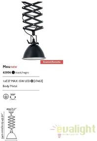 Pendul extensibil design Vintage MOU negru 62806