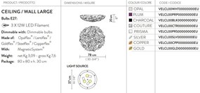 Aplica perete sau tavan design unicat realizat manual Veli Large Opal, 78cm