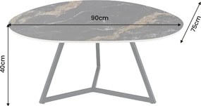 Masuta de cafea cu blat ceramic Aurora Oro MARVELOUS 90cm
