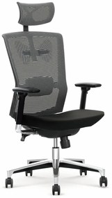 Scaun de birou Ambasador, gri/negru