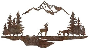 Decorațiune de perete 2 buc. 70x38 metal/maro cerb