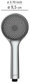 WENKO 23991100 - Cap de duș Sistem de economisire a apei, 9,5 x 9,5 cm, crom lucios/gri