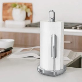 Suport pentru hârtie de bucătărie cu pulverizator de suprafață integrat SimpleHuman KT1196, 177 ml, 20.3x17.8x38.1 cm, Matte Inox
