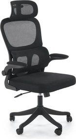 Scaun birou SOREN, negru, stofa clasica/plastic, 62x62x116/124 cm